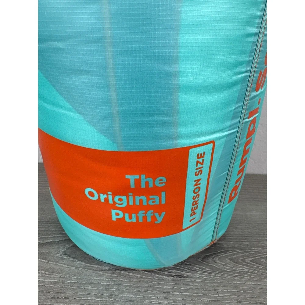 Rumpl The Original Puffy Blanket SEAFOAM 1 Person Size with Cape Clip NWT